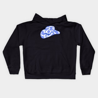 Blue Cow Print Cowboy Hat Kids Hoodie